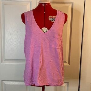 Madewell V-Neck Tank Top size XL in Bubblegum Pink